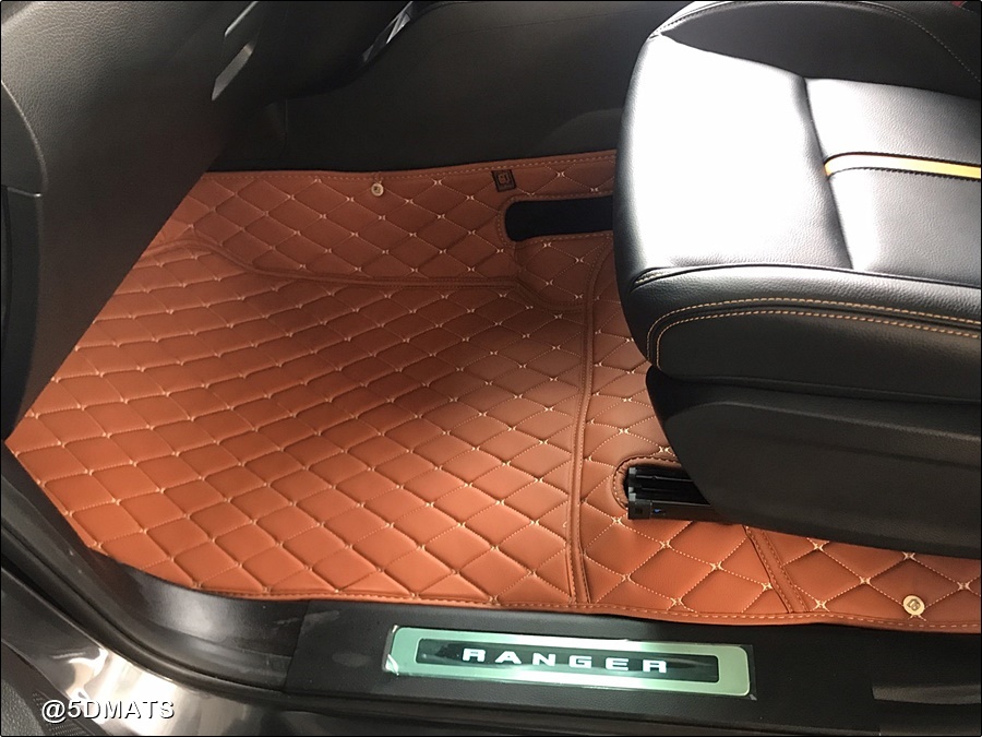 พรมปูพื้นรถยนต์ 6D FORD NEXT GEN RANGER CAB 2022 พรม6D QJ VIP หนาพิเศษ เต็มคัน