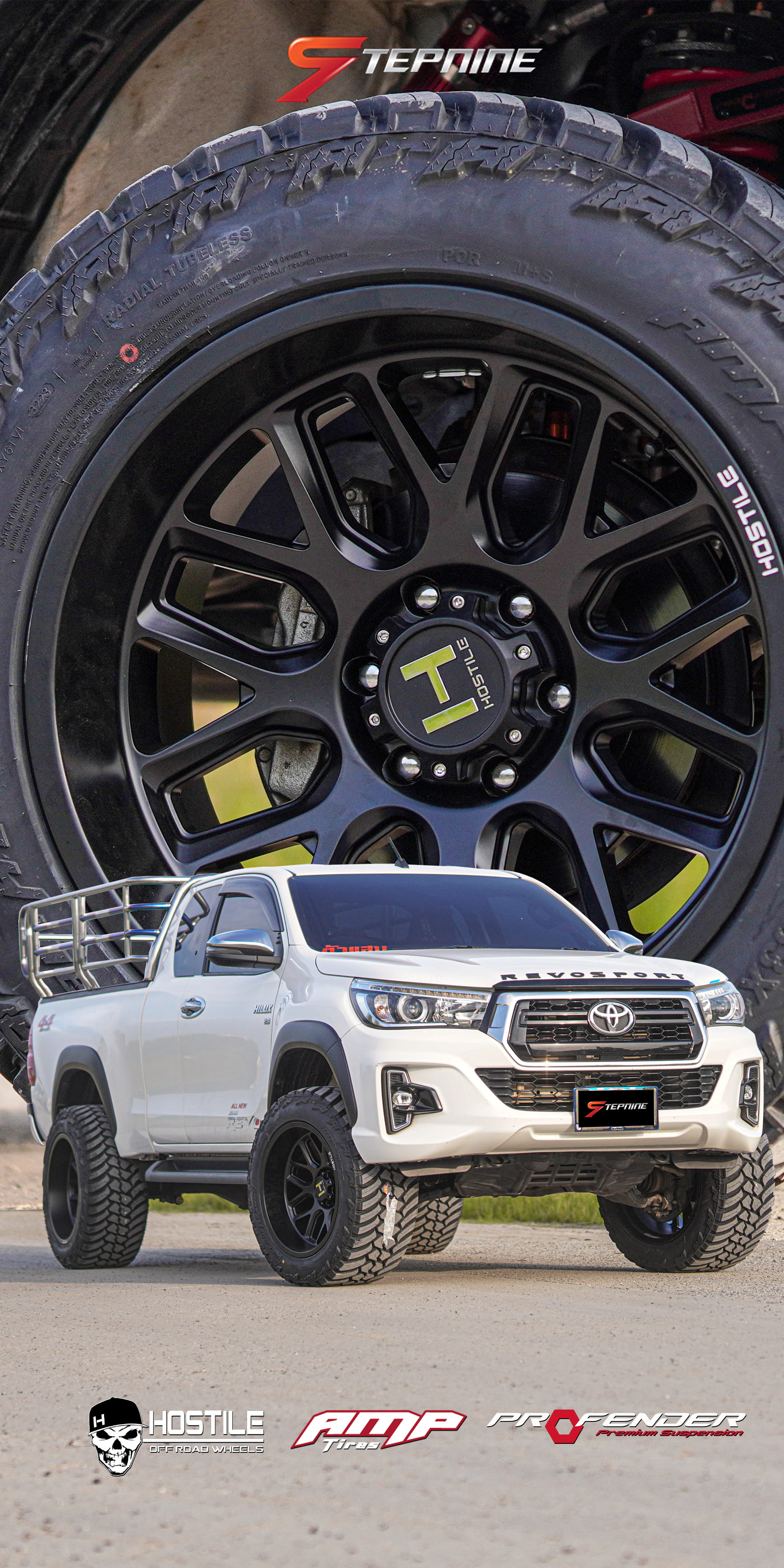 TOYOTA REVO แคป 4x4 FC ทรงเมกา ล้อแท้ HOSTILE