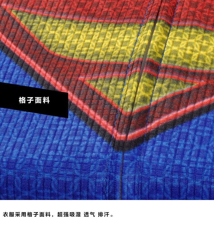 ชุดจักรยานแขนสั้น Superman 14 สีน้ำเงินแดง