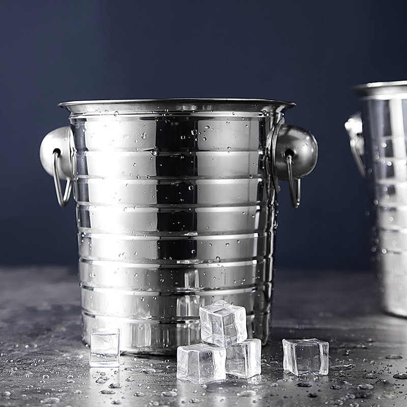 ถังน้ำแข็งสแตนเลสแบบหนา! เหมาะสำหรับร้านอาหาร บาร์ KTV หรือใช้ในบ้าน