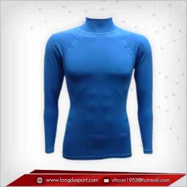 Body Fit / Base Layer เสื้อรัดรูป คอตั้ง แขนยาว สีน้ำเงิน dodgerblue