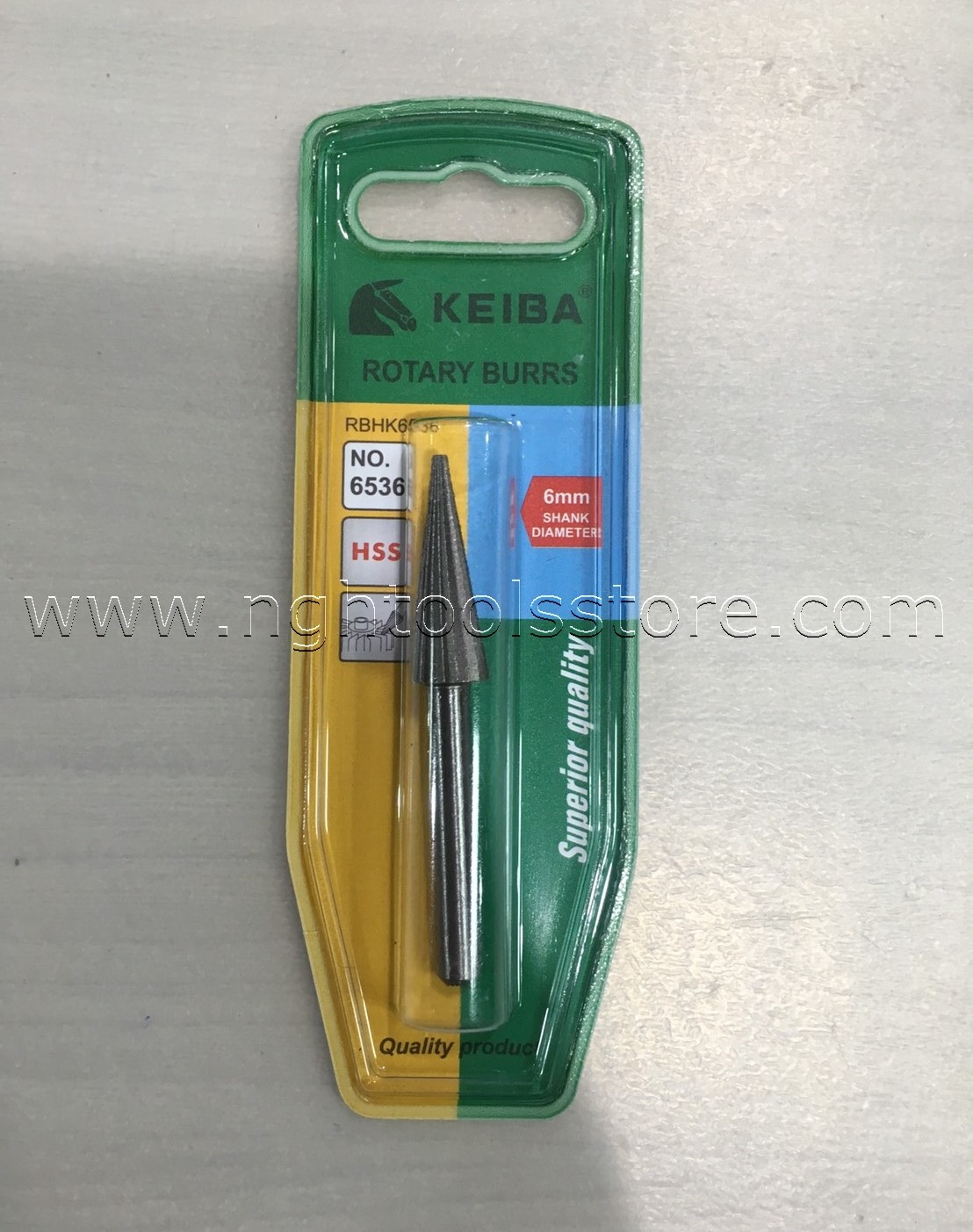 เจียรเหล็ก เบอร์ 6536 แกน 6 มิล ยี่ห้อ KEIBA