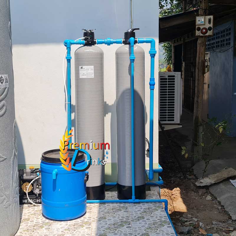 ถังกรองน้ำใช้ขนาดจุสารกรอง 50 ลิตร 2 ใบ คาร์บอน+เรซิ่น +ถังล้างสารเรซิ่น ราคาพร้อมติดตั้ง