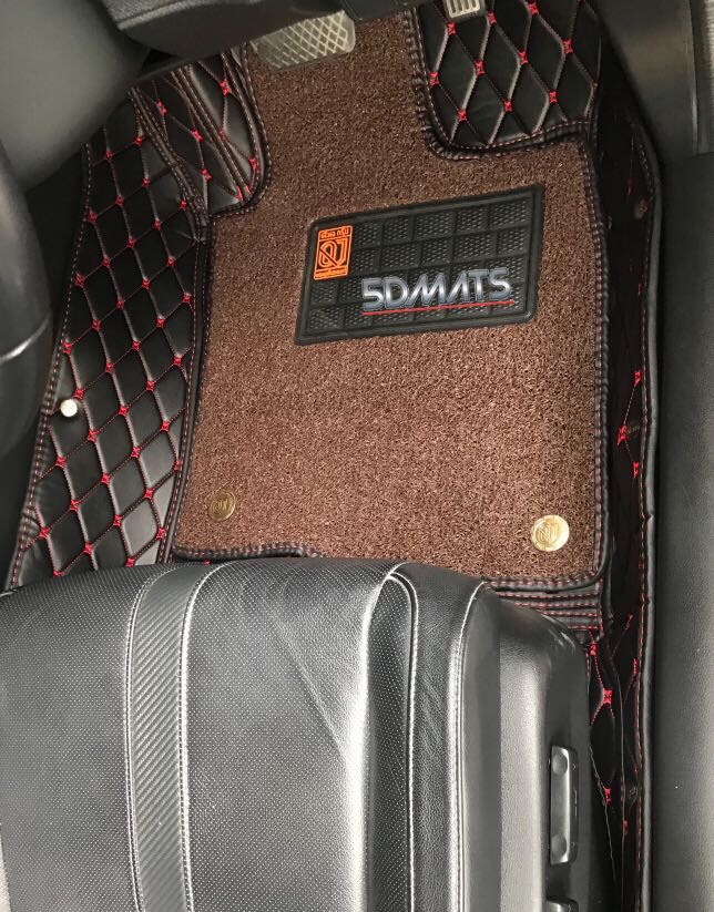 พรมปูพื้นรถยนต์ 7D HONDA CIVIC FK 5ประตู ปี2017-21 สีดำด้ายแดง +ใยสีน้ำตาลเข้ม เข้ารูป เต็มคัน