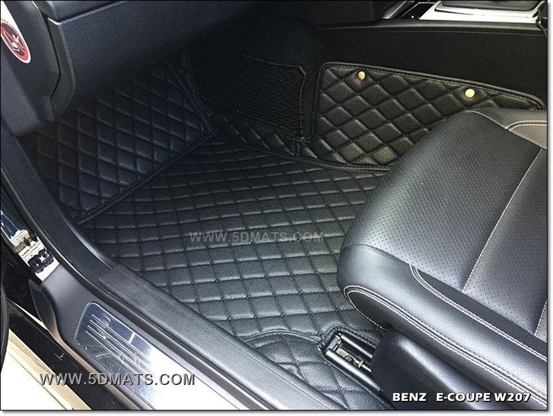 พรมปูพื้นรถยนต์ 6D BENZ E-COUPE W207 ปี2010-16 พรม6D สีดำล้วน เข้ารรูป เต็มคัน 3ชิ้น