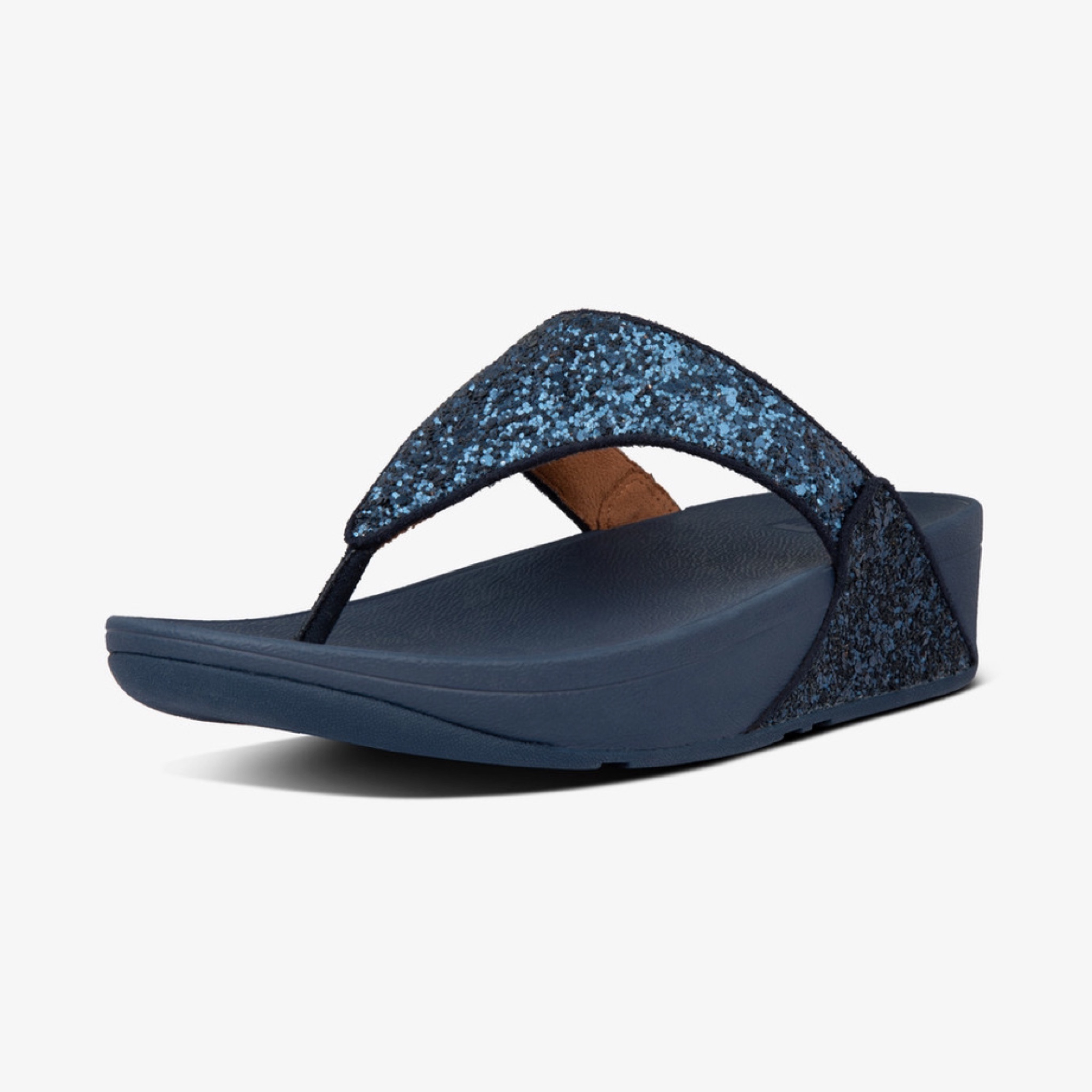 รองเท้า FitFlop Lulu Glitter T-Bar Women Sandals ‘MIDNIGHT’ (W6US)