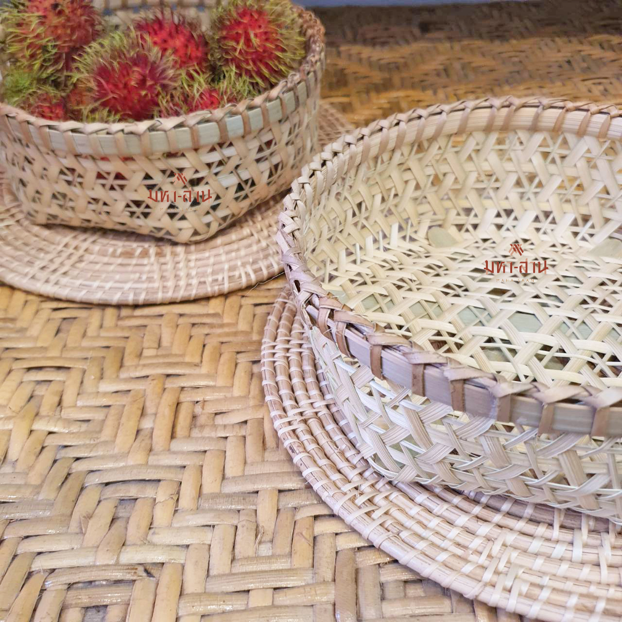 กระจาดสาน ถาดใส่ขนม ใส่ผัก พร็อพถ่ายรูป 🍃