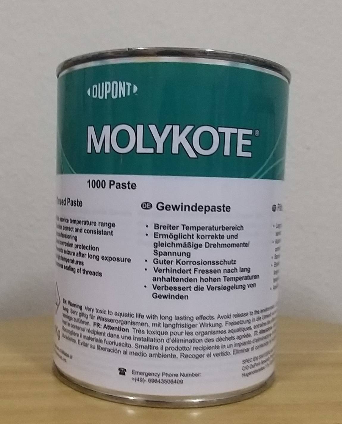 MOLYKOTE 1000 Paste Solid Lubricant จารบีทาเกลียว ทนความร้อนสูง 1kg.