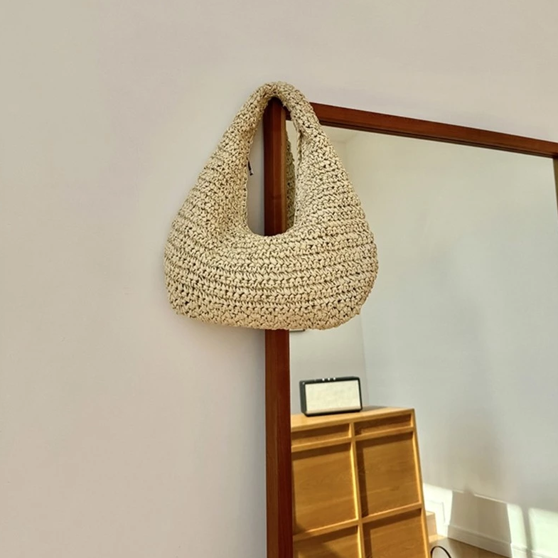 กระเป๋าคล้องแขนสาน สีเรียบ แฟชั่นเกาหลี สไตล์มินิมอล 🥖