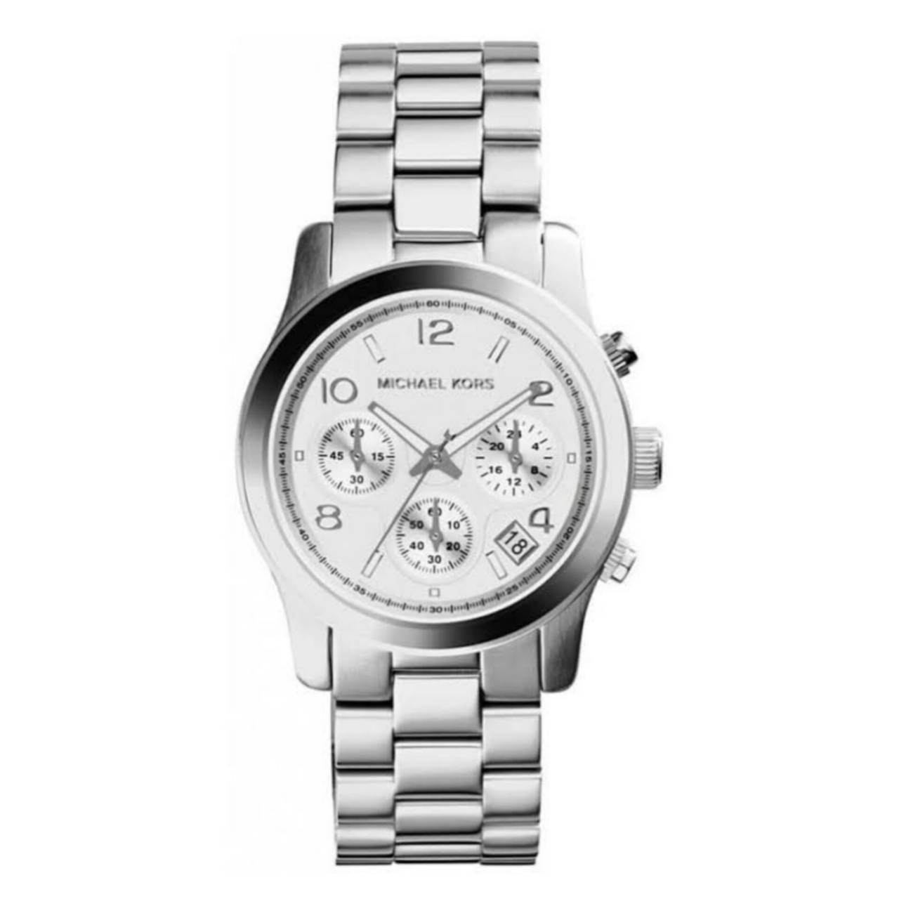 นาฬิกา Michael Kors Silver Midsized Chronograph Ladies Watch MK5076 Size 38 mm