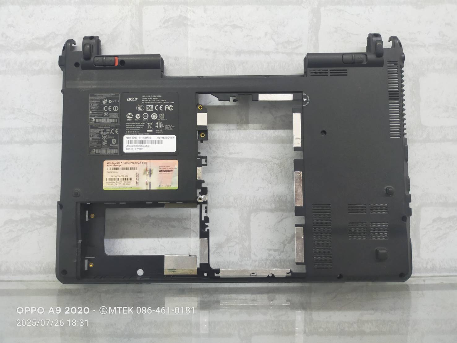 MT07959 บอดี้ล่างโน้ตบุ๊ค Acer Aspire 4745 4745G Mainboatd Bottom Casing (มือสอง) 2