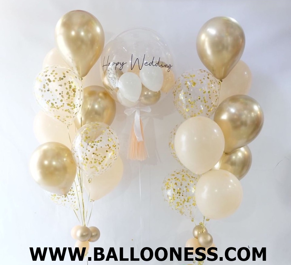 เซทลูกโป่งบับเบิ้ล ขนาด24นิ้ว + ช่อ 9ลูก 2ช่อ / Set Bubble Balloon size 24" +2bunch