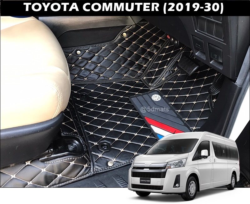 พรมปูพื้นรถยนต์6D TOYOTA COMMUTER 2019-30 (เฉพาะชิ้นหน้ารถ) พรมหนัง6D QX สวยงาม เข้ารูป1ชิ้น