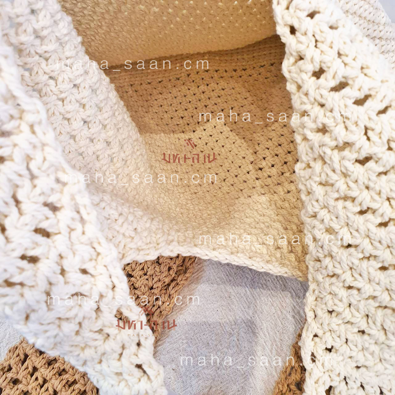 กระเป๋าสะพายไหล่สไตล์เกาหลี เชือกถัก ผูกไหล่ 🤍