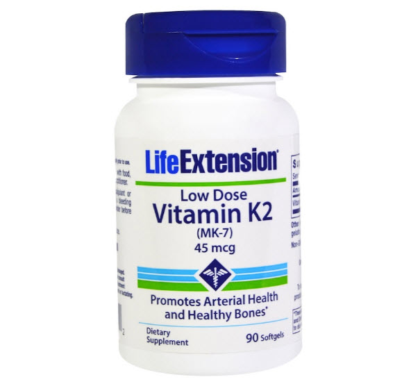 Life Extension, Low Dose Vitamin K2 (MK-7), 45 mcg, 90 Softgels