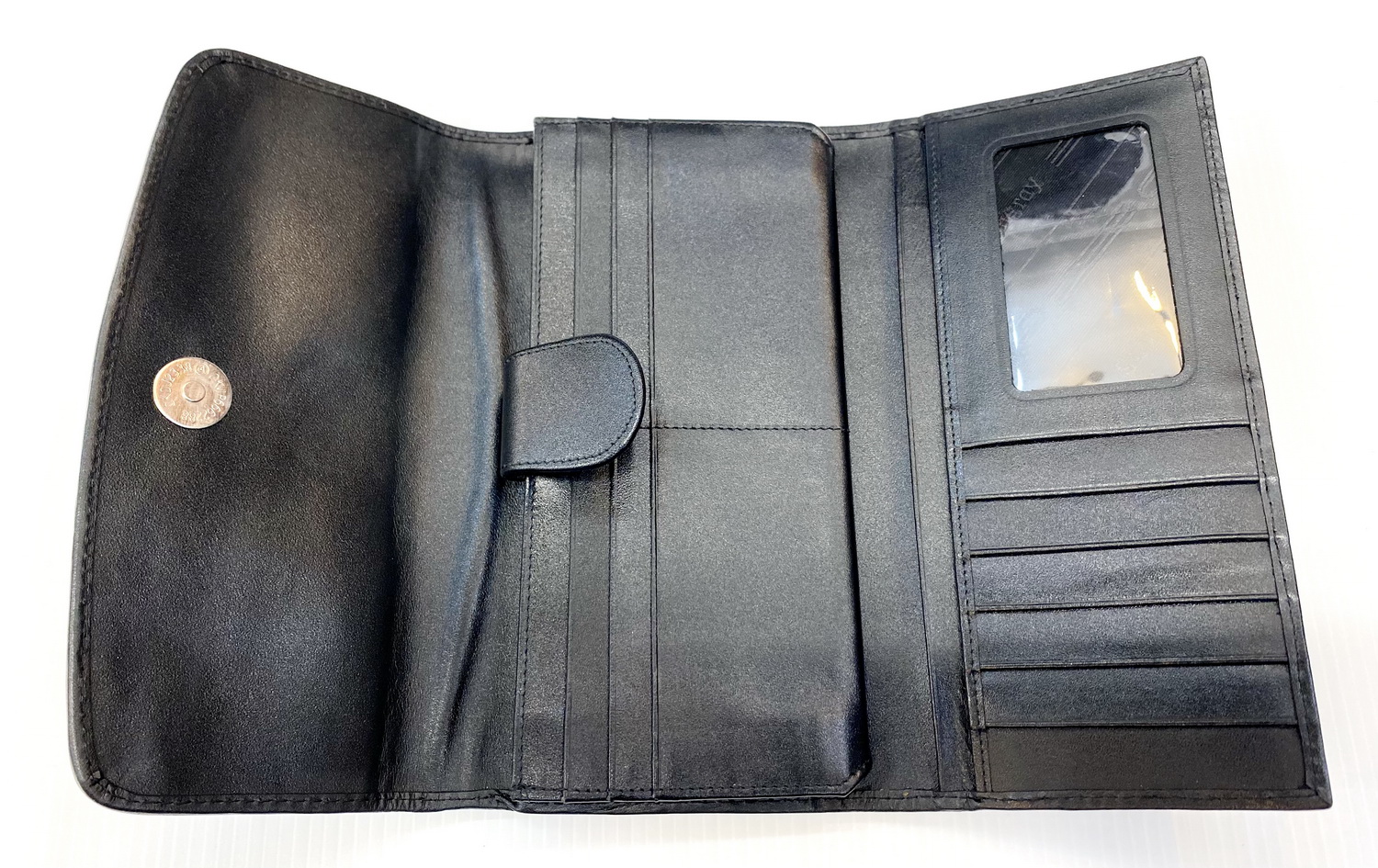 กระเป๋าสตางค์หนังปลากระเบนแท้ 3พับยาว สีเทา