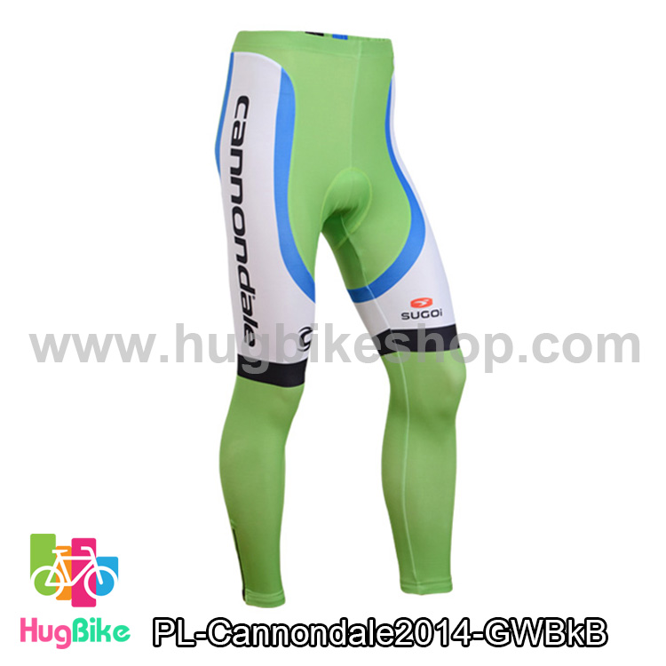 กางเกงจักรยานขายาวทีม Cannondale 14 เขียวขาวดำฟ้า