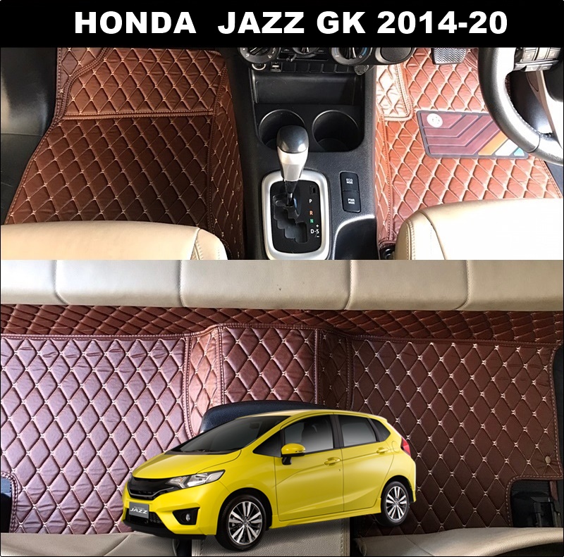 พรมปูพื้นรถยนต์ 6D HONDA JAZZ GK (2014-20) พรม6D QX สวยงาม เข้ารูป รวมแผ่นท้าย ปิดเบาะ ตรงรุ่นรถ 6ชิ้น