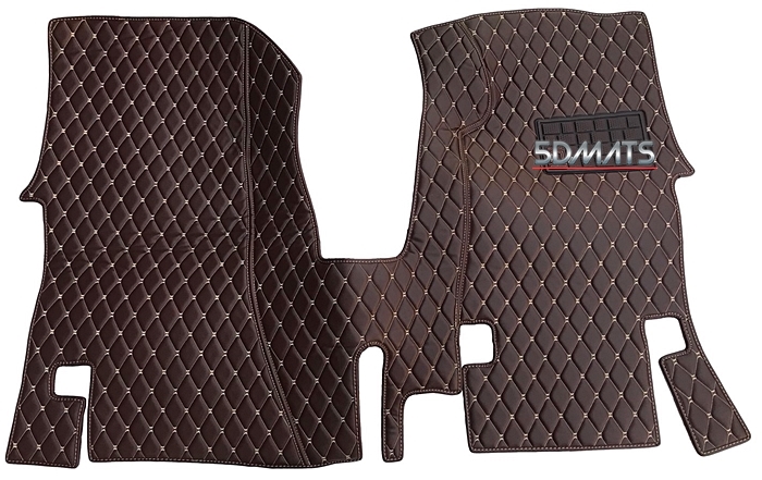 พรมปูพื้นรถยนต์ 6D VIPHyundai H1 11ที่นั่ง (2008-2011) หนังสีน้ำตาลเข้ม . เต็มคัน