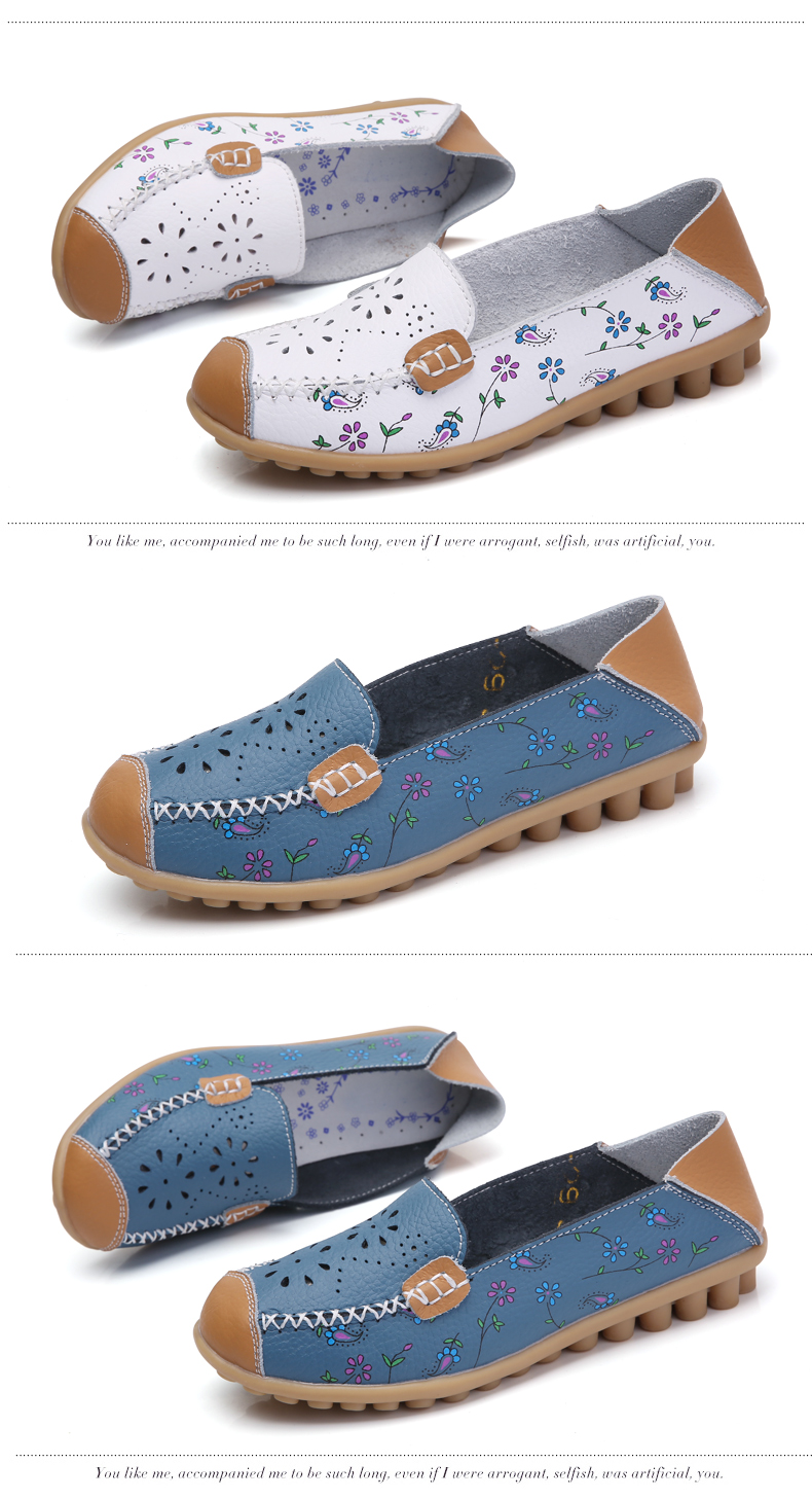 ZOQI รองเท้าสตรีรองเท้าแตะของแท้รองเท้าหนังส้นเตี้ย Breathable รองเท้าส้นแบนหนังนิ่ม (Rose)