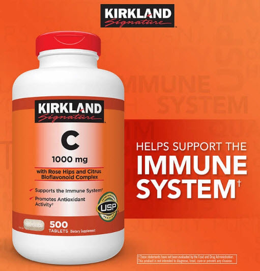 Kirkland Signature Vitamin C 1000 mg, 500 Tablets