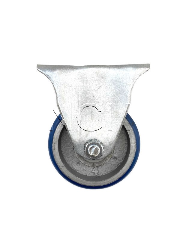 ล้อรถเข็นโพลียูรีเทรน รุ่น R100 ล้อตาย ล้อสีน้ำเงิน(Polyurethane caster wheel)