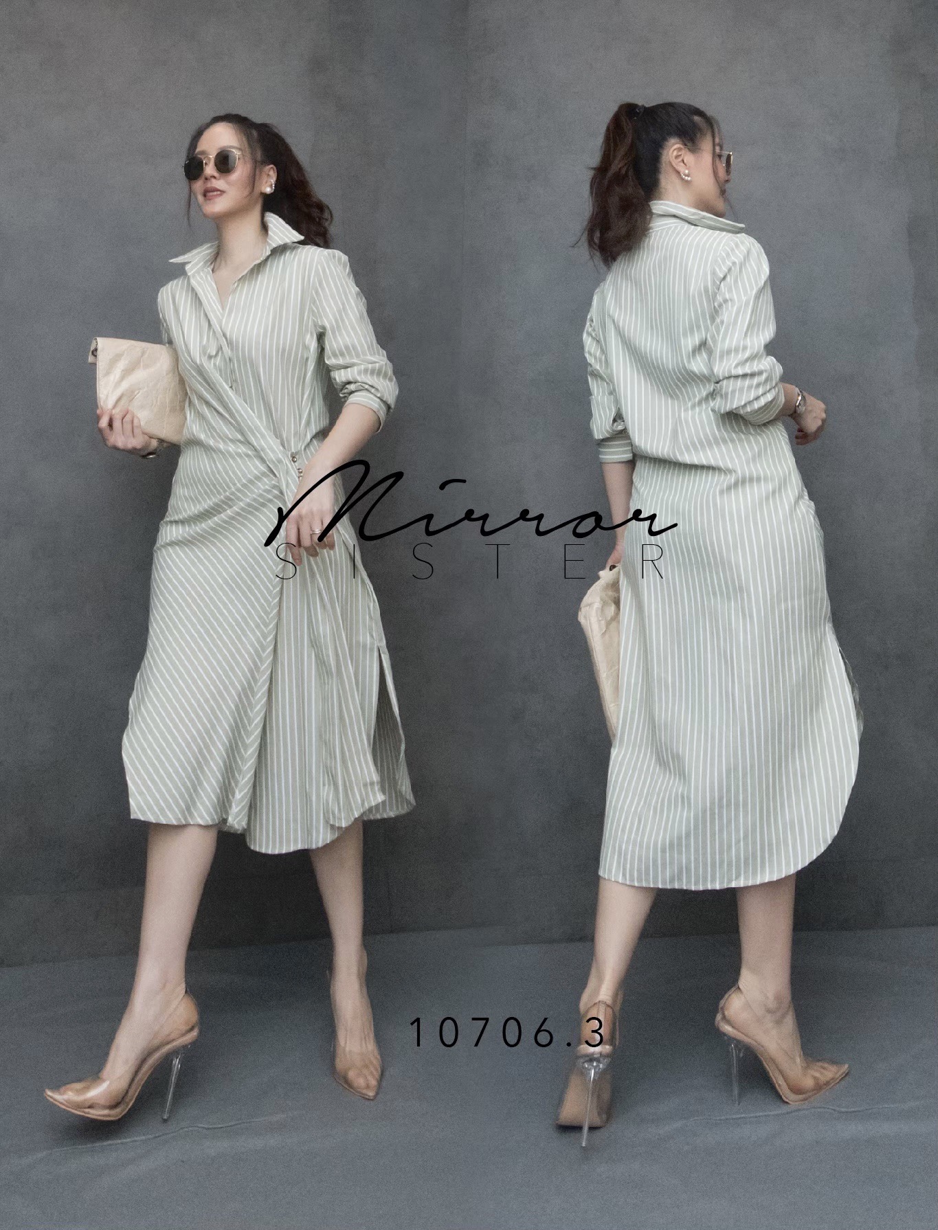 เดรสเชิ้ตลายริ้ว