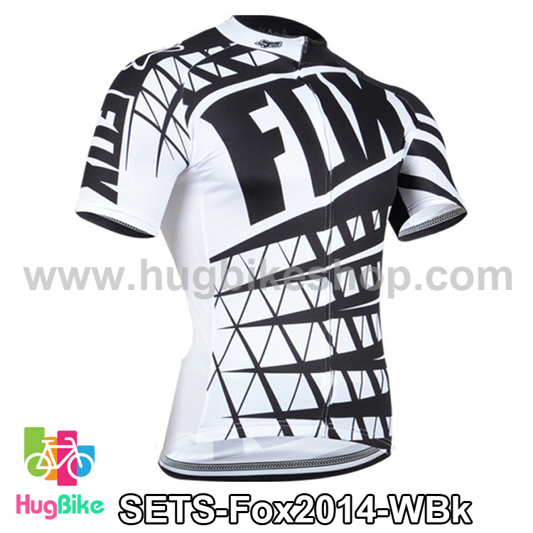 เสื้อจักรยานแขนสั้นทีม Fox 2014 สีขาวดำ