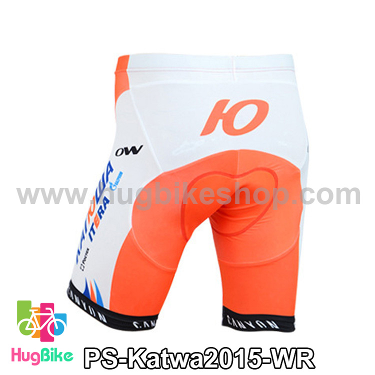 กางเกงจักรยานขาสั้นทีม Katwa 15 สีขาวแดง