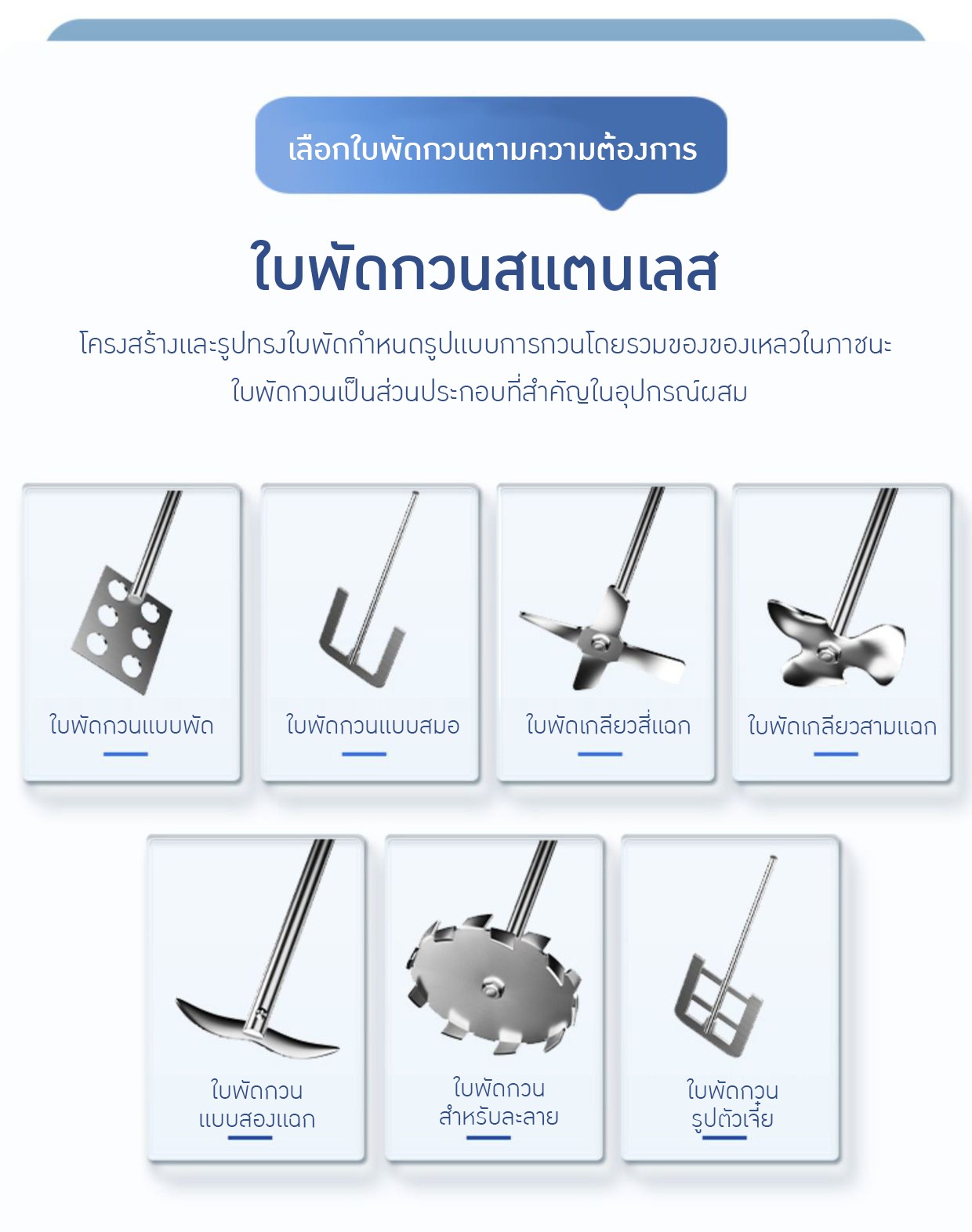 ใบพัดกวนสเตนเลส 304