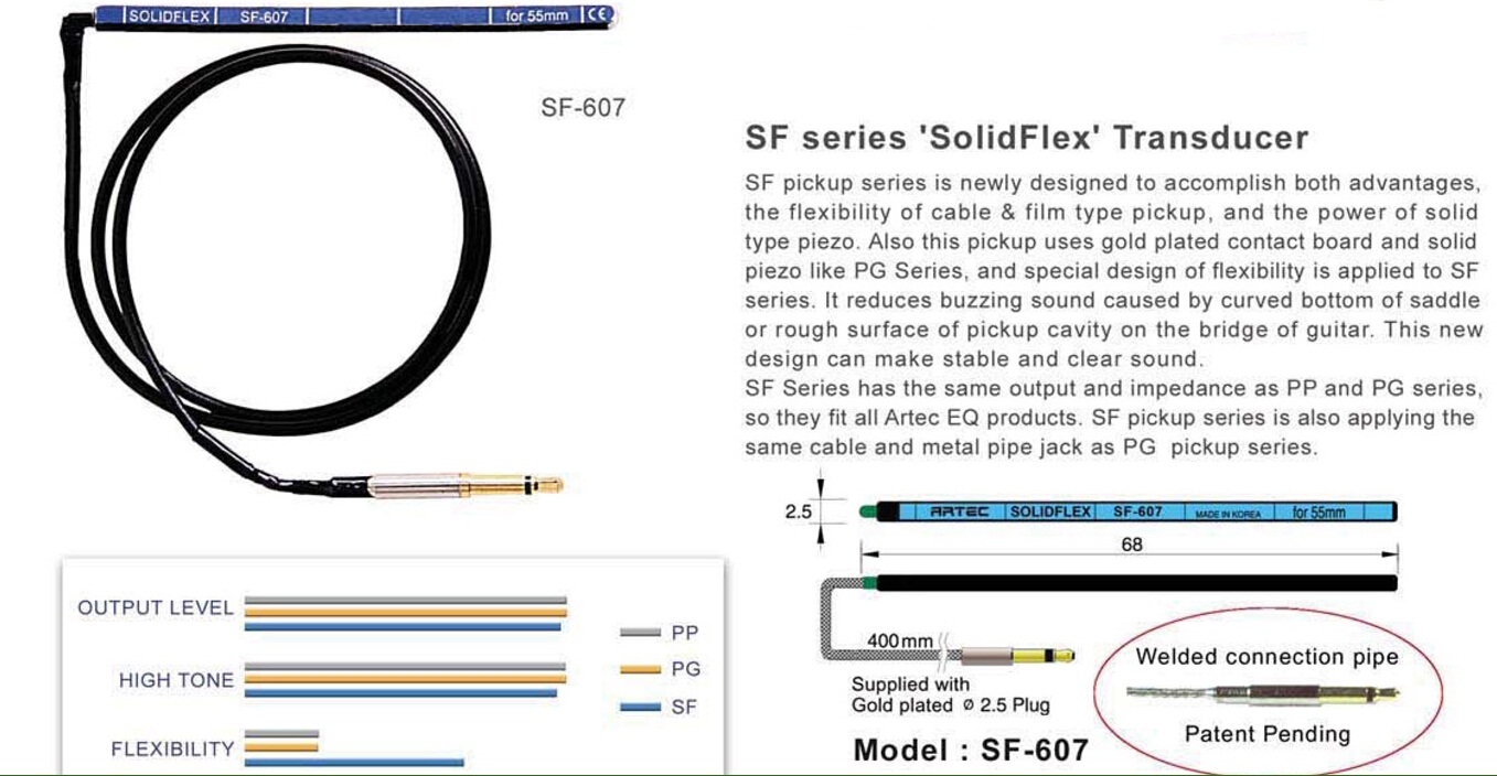 เปียซโซ่ Artec กีตาร์โปร่ง รุ่น Solidflex Artec Piezo SF-607
