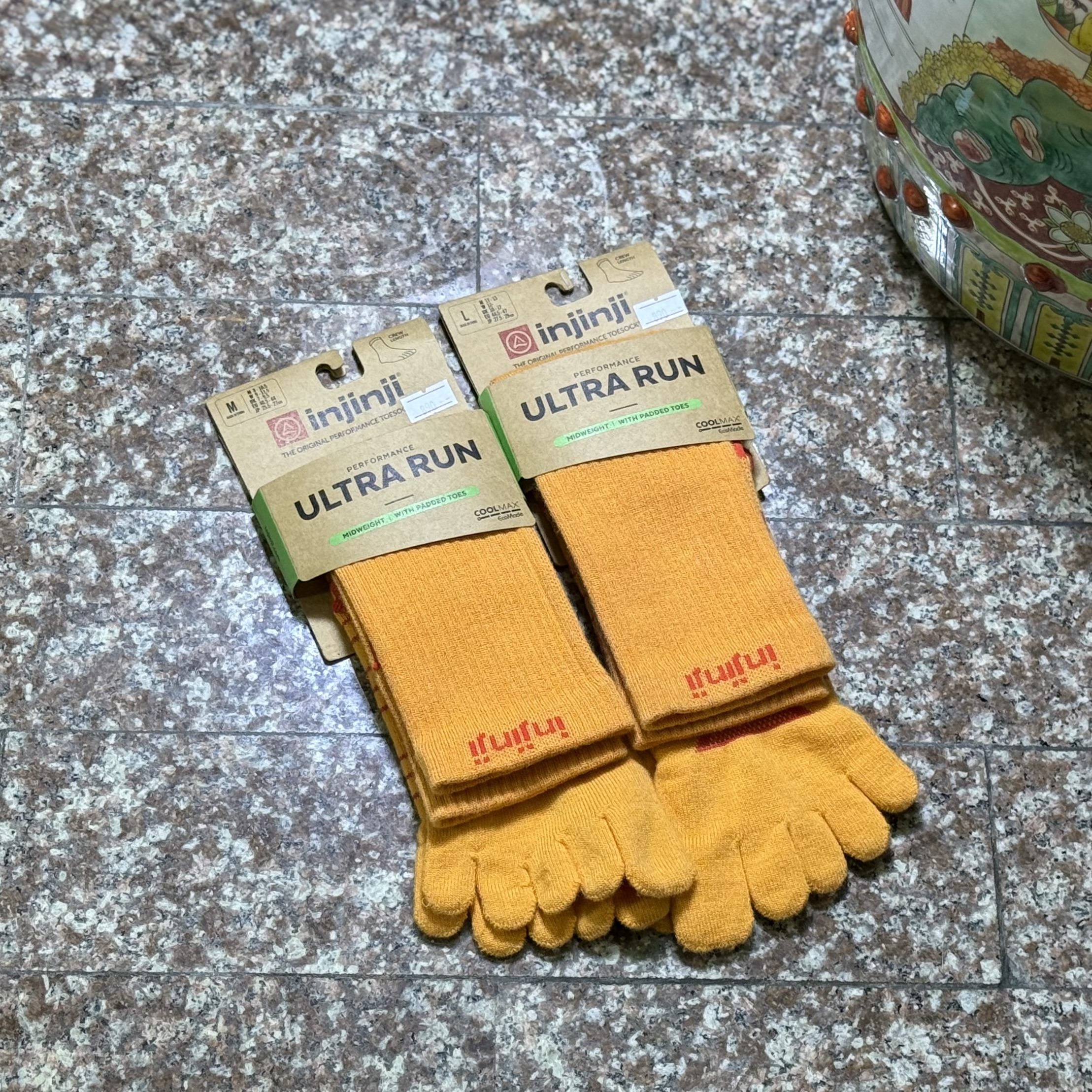 ถุงเท้าวิ่ง Injinji UltraRun Crew Running Socks ‘ORANGE’ (M,L)