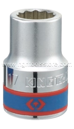ลูกบ็อก สั้น สีขาว รู3/4 สิบสองเหลี่ยม KING TONY