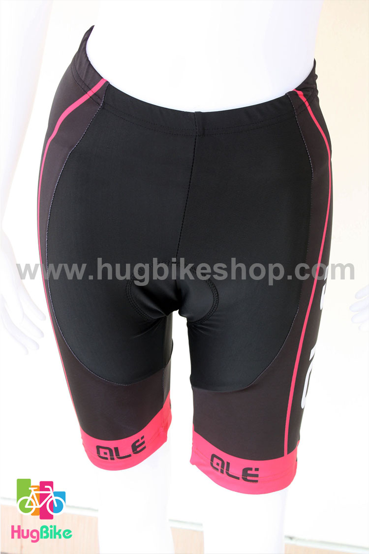 กางเกงจักรยานผู้หญิงขาสั้น ALE 16 (12) สีดำชมพู
