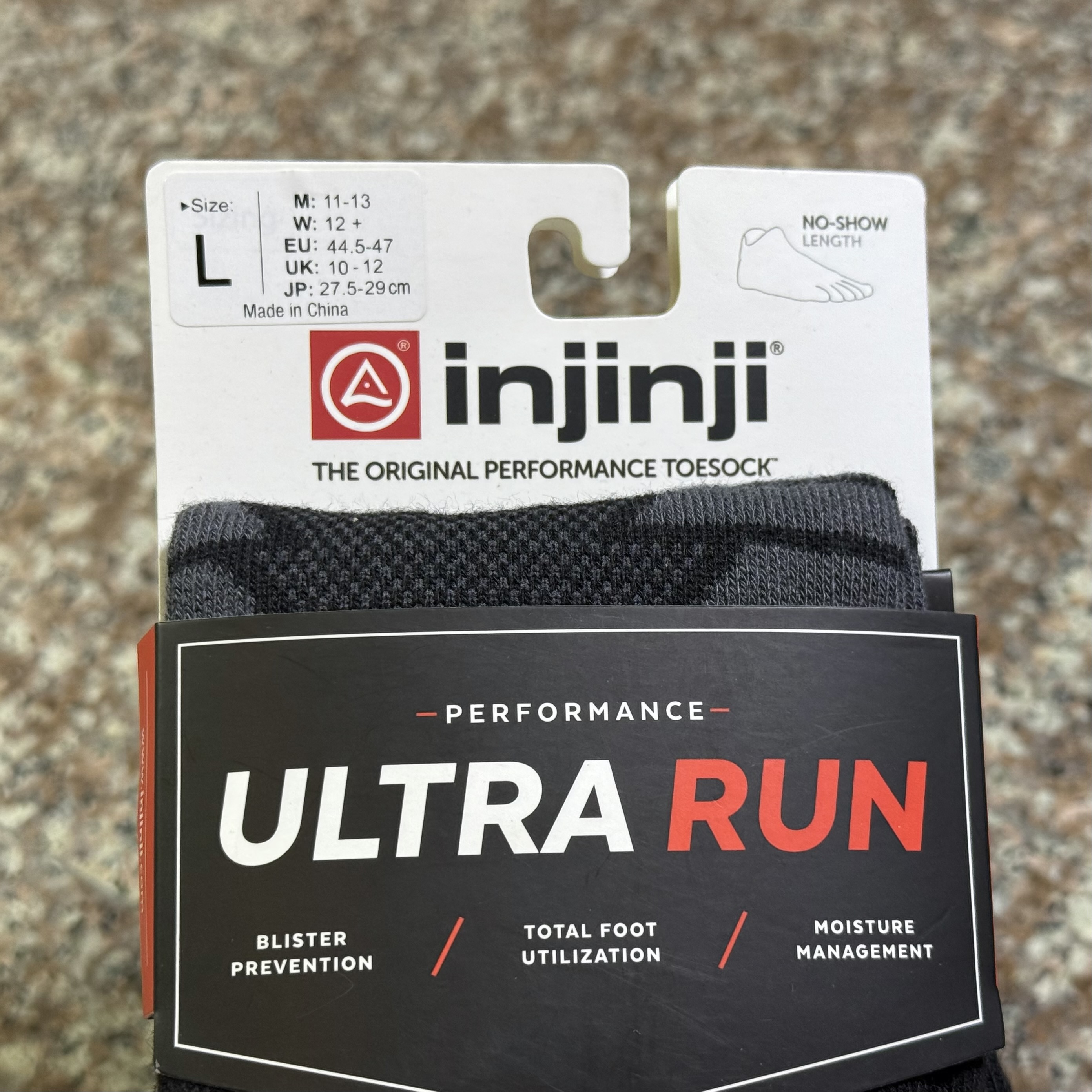 ถุงเท้าวิ่ง Injinji Performance Ultra Running Toe Socks ‘ONYX’ (M,L)