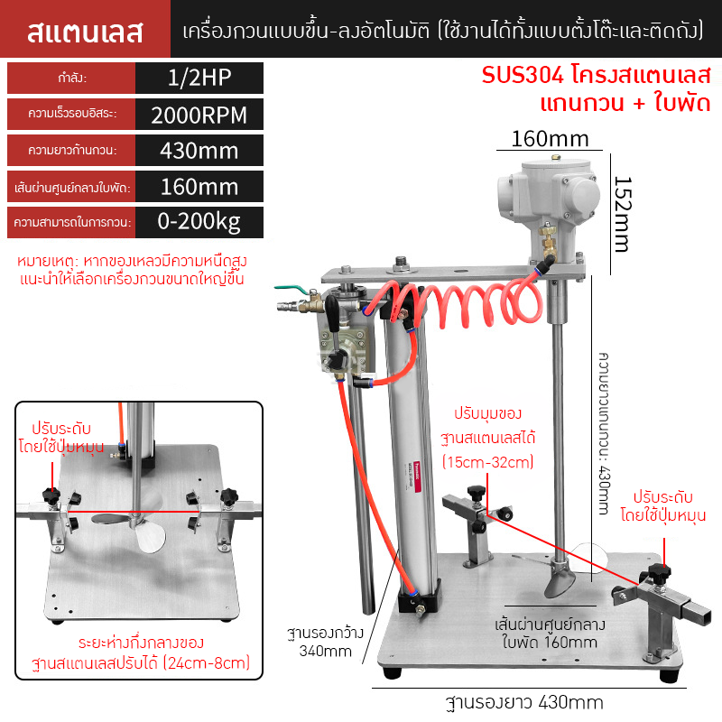 เครื่องกวนผสมแบบใช้ลมอุตสาหกรรม TTY