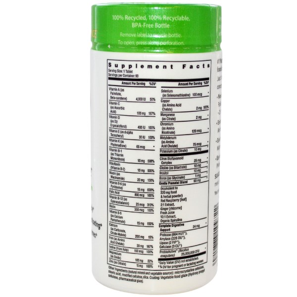 Rainbow Light, Just Once, Prenatal One, Food-Based Multivitamin, 90 Tablets