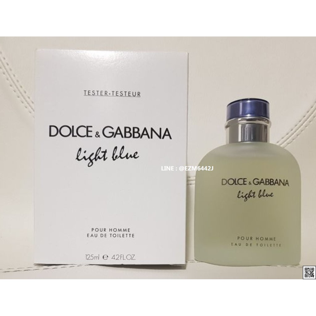 น้ำหอมแท้ DOLCE & GABBANA LIGHT BLUE FOR MEN POUR HOMME EAU DE TOILETTE SPRAY 100 ML TESTER BOX ของใหม่ กล่องเทสเตอร์
