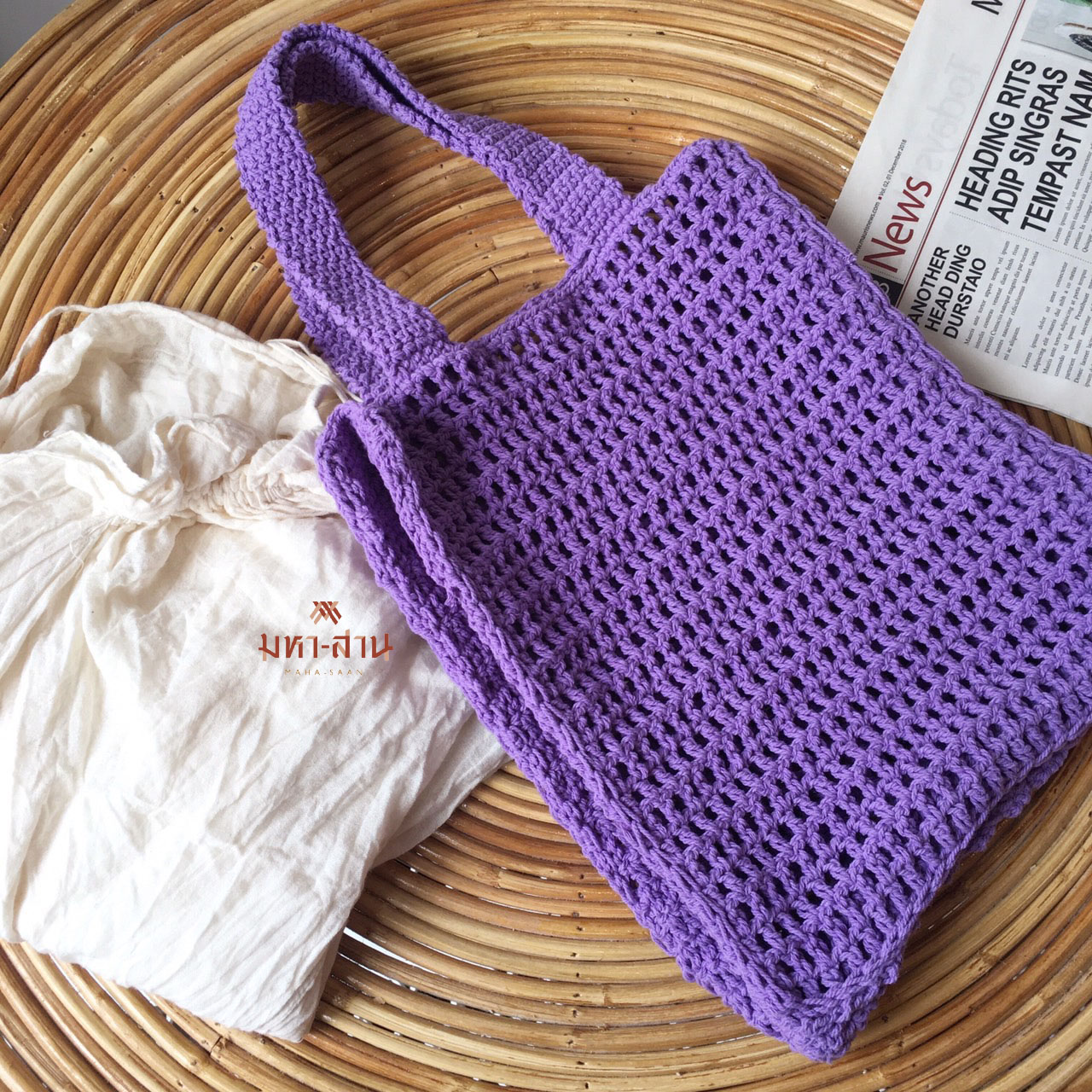 กระเป๋าcotton+เชือก เล็ก👜