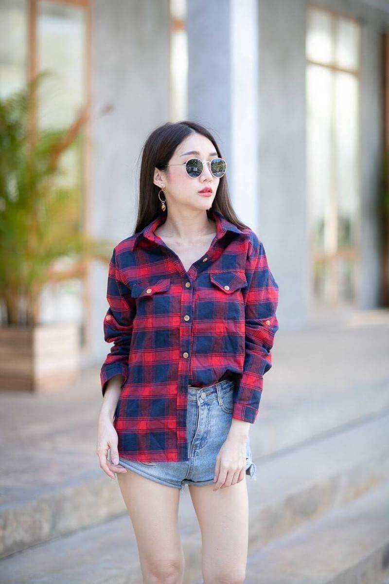 เสื้อเชิ้ตแขนยาวลายสก็อต