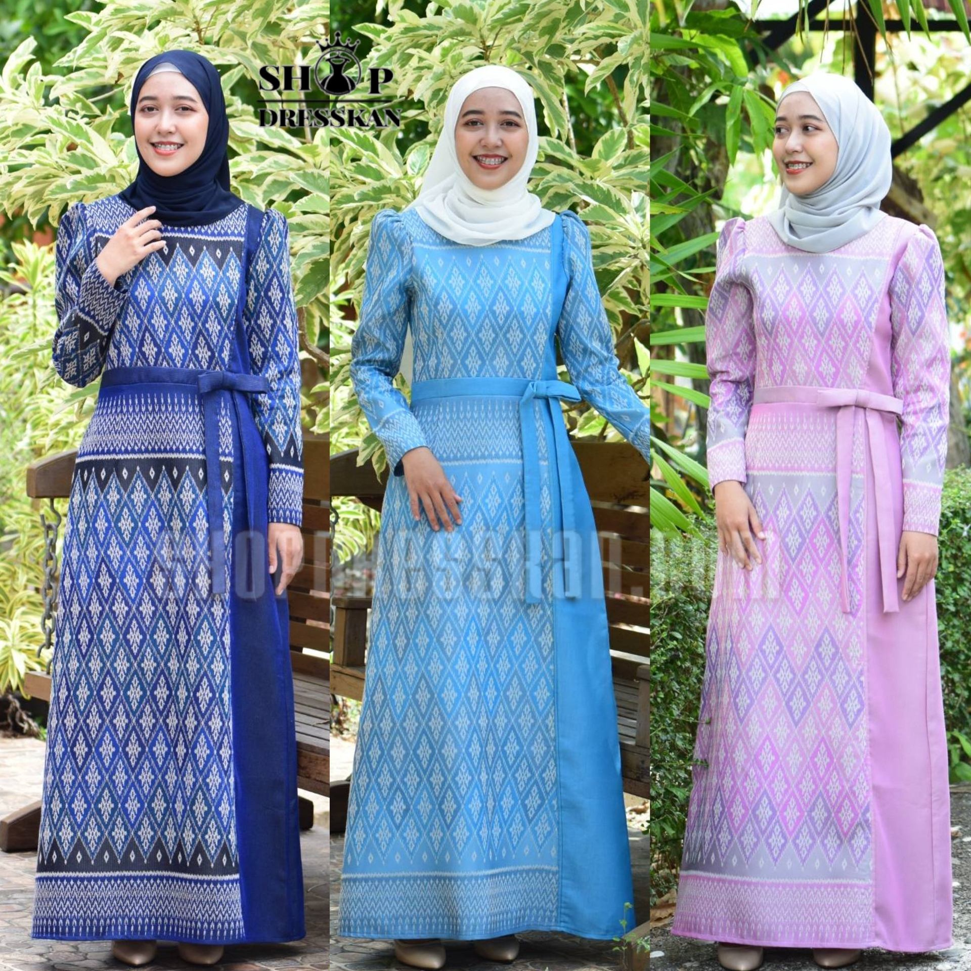 ✔️มีพร้อมส่ง⭐[ S-M-L-XL-2XL-3XL ] :: ชุดเดรสยาวผ้าทอลายไทย แขนยาวใส่ซิป แต่งโบว์เอว กระโปรงทรงยาว ซิปซ่อนหลัง งานอัดกาวทั้งชุด ใส่ออกงาน ใส่สวยได้หลายโอกาส