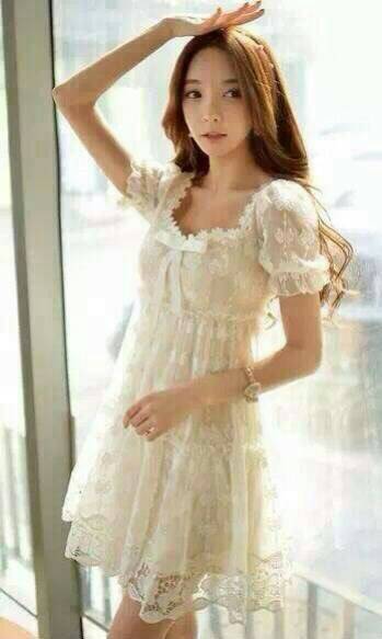 เดรสลูกไม้เกาหลี