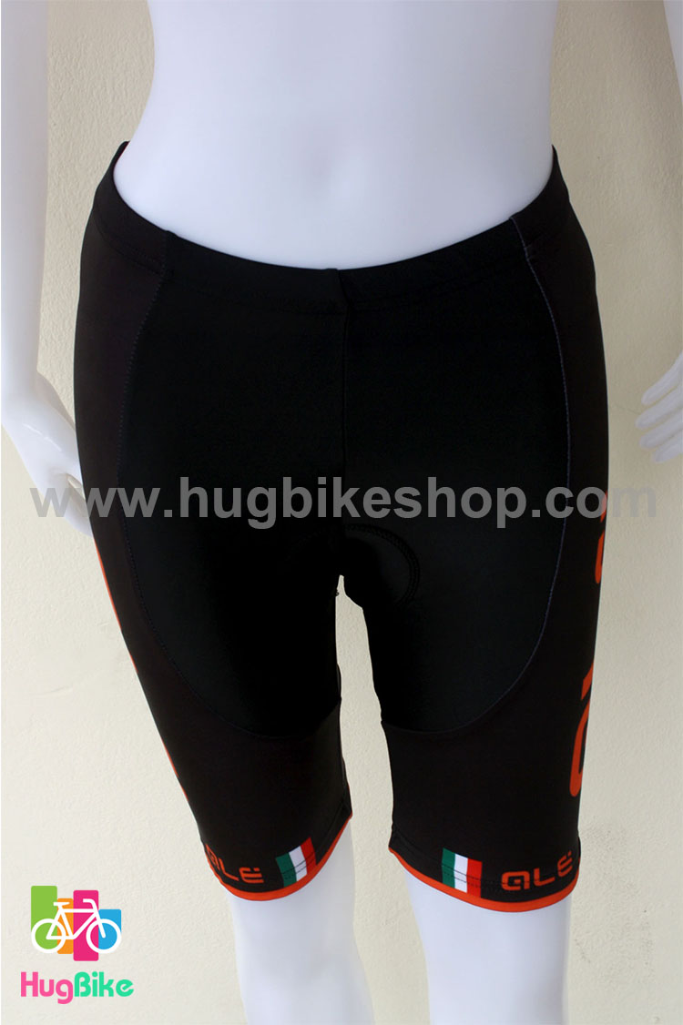 กางเกงจักรยานผู้หญิงขาสั้น ALE 16 (17) สีดำส้ม