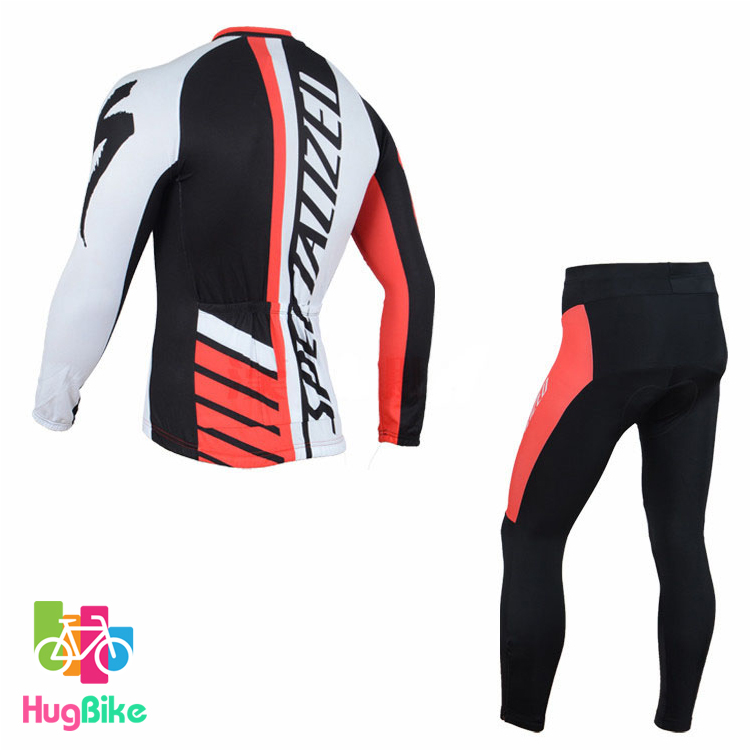 ชุดจักรยานแขนยาวทีม Specialized 16 (04) สีดำขาวแดง