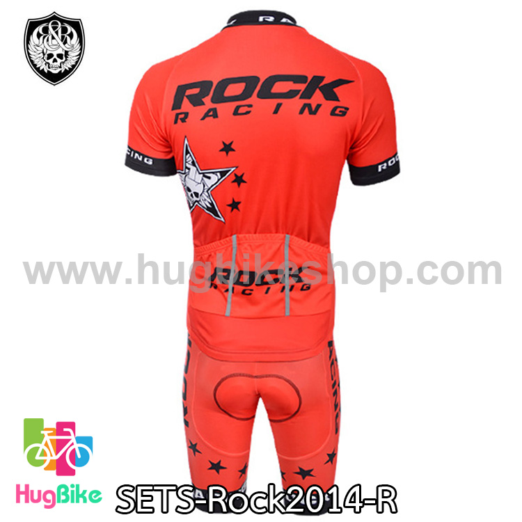 ชุดจักรยานแขนสั้นทีม Rock Racing 14 สีแดง