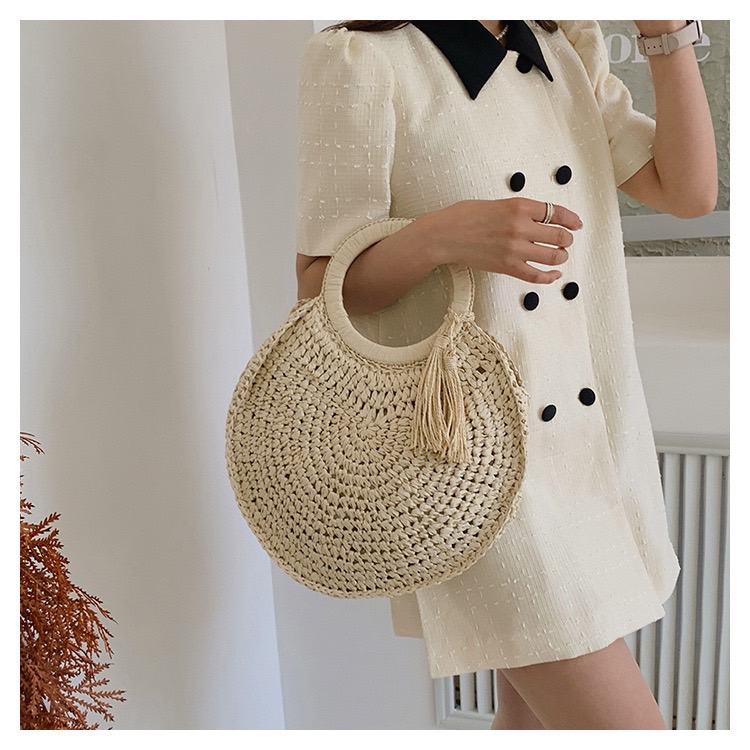 กระเป๋าเชือกถัก กระเป๋าทรงกลม กระเป๋าถือ กระเป๋าแฟชั่น