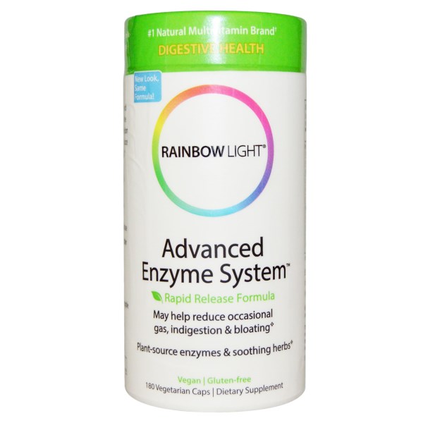 Rainbow Light, Advanced Enzyme System, Rapid Release Formula, 180 Vegetarian Caps