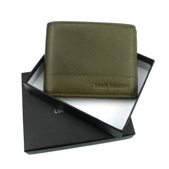 Louis Montini (Clearly Collection) กระเป๋าสตางค์ หนังวัวแท้ หนังแท้ แฟชั่นผู้ชาย หนังวัวเงาแวววาว TTM072-02 – สีเขียวขี้ม้า