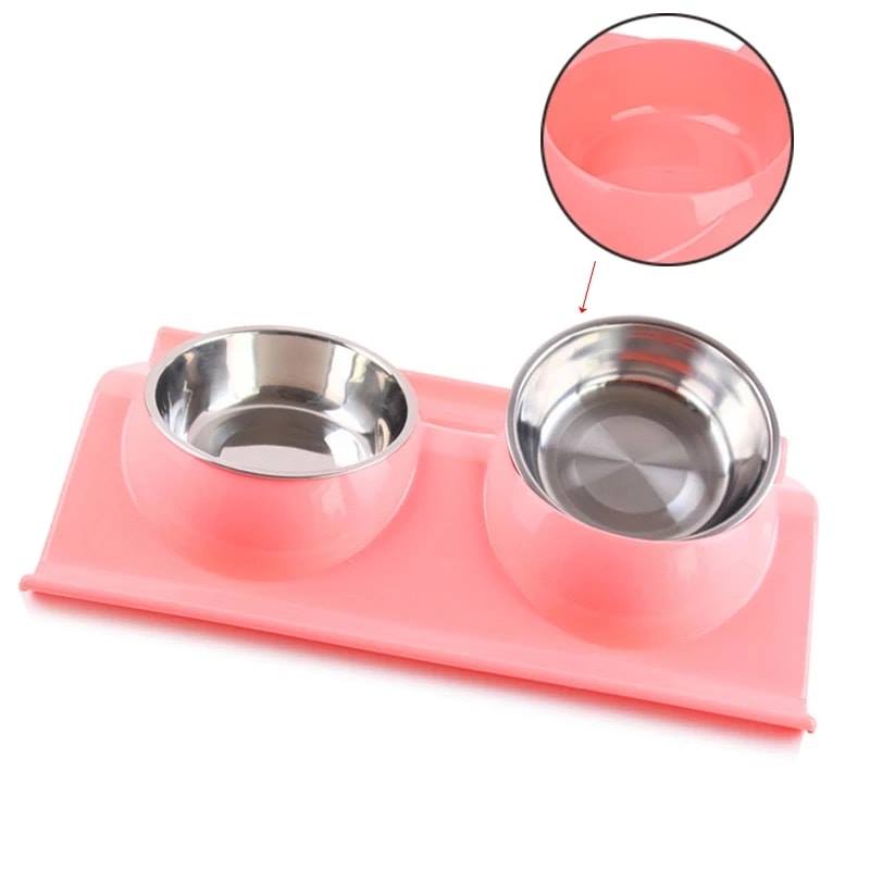 ชามคู่ให้อาหารน้ำ สำหรับสัตว์เลี้ยง