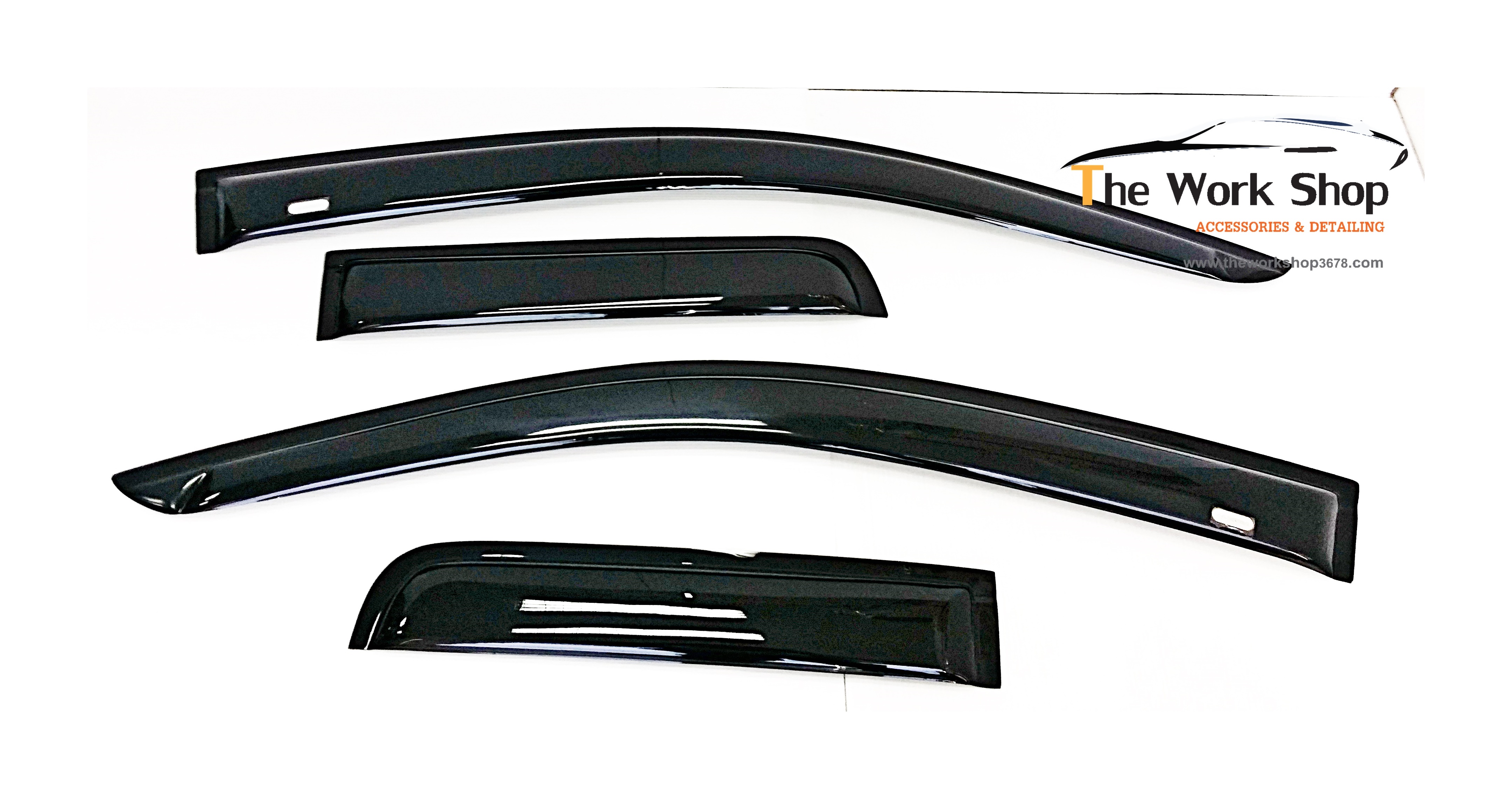 Smoked Door Visor for Ranger2DR CAB T Style- กันสาดสีดำ